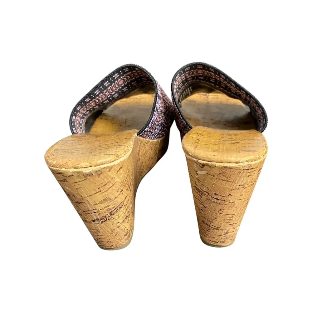 Moroccan‎ Bay Club Wedge Sandals Cork Espadrille Style Mules Women US 7